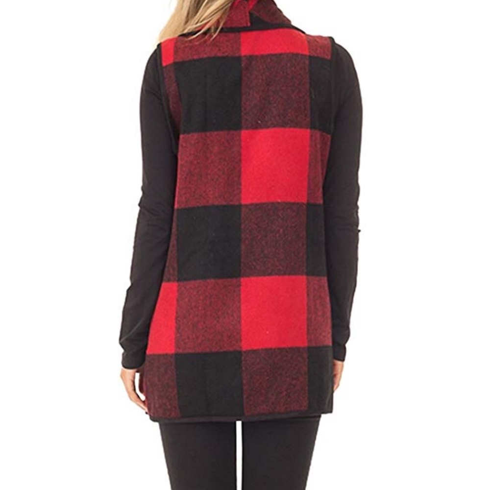 Red Plaid Vest - Picture 2 of 2